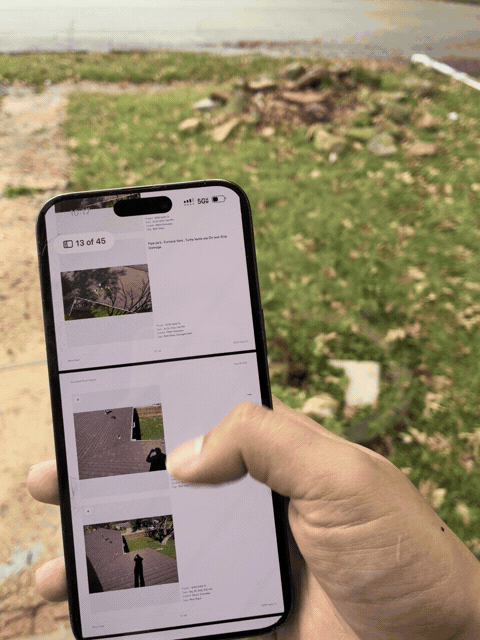 Digital photo inspection report scrolling preview